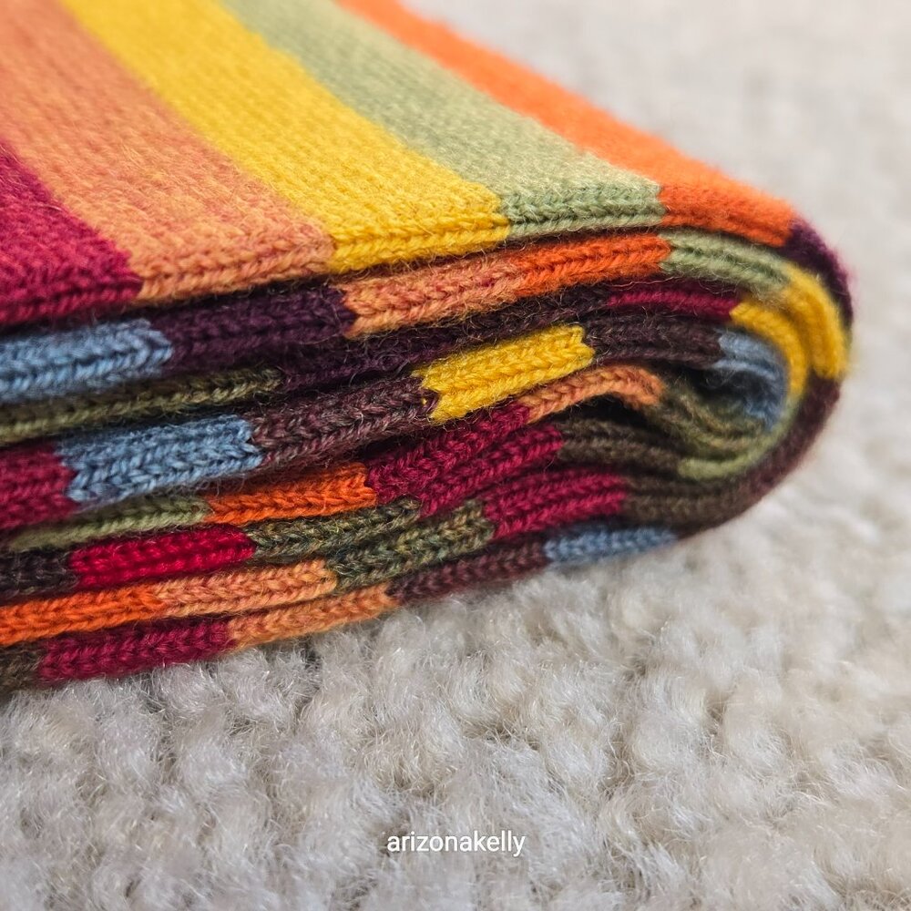 NWOT Mia Zia Merino Knit Stripe Scarf Belguim - Picture 9 of 11